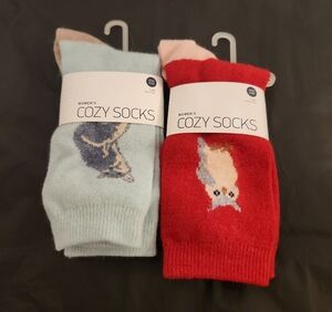 GAP Women's Cozy Socks - Light Blue and Red